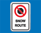 Snow Route Parking Ban sign