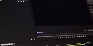 Close-up of a video editing software interface showing timeline and controls.