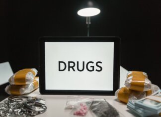 В Онтарио изъяли почти 1,7 тонны наркотиков — крупнейшая операция Conceptual image of drugs, money, and handcuffs on a table under harsh light, depicting crime themes.