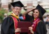 Happy graduates celebrating their achievement at University of Southern California.