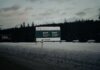 Snowy entrance to Banff National Park, Alberta, Canada.