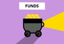 Creative illustration of full trolley with gold representing concept investing in funds and make capital