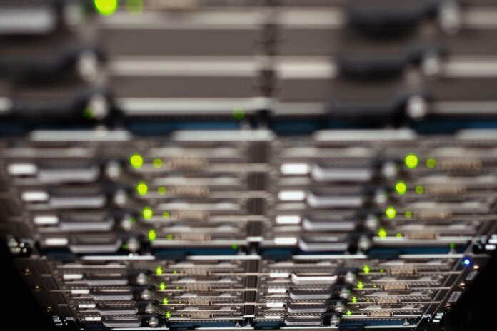 From above contemporary server cable trays without wires located in modern data center From above contemporary server cable trays without wires located in modern data center