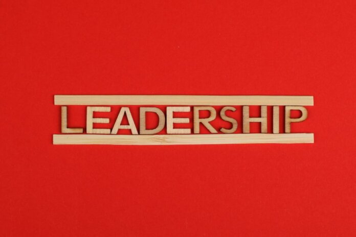 Wooden letters spelling leadership on a vibrant red background, conveying bold concepts. Wooden letters spelling leadership on a vibrant red background, conveying bold concepts.