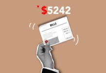 WhatsApp запускает оплату счетов в Индии через мессенджер Cutout paper composition with paper document with expensive cost for paying for different services or apartment bill on brown background
