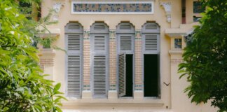 Facade of Saigon University in Ho Chi Minh with traditional architectural features.