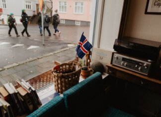 Канада и Исландия выступили с совместным заявлением после встречи в Рейкьявике A cozy corner in a Reykjavik café featuring Icelandic decor and a view of the city street.